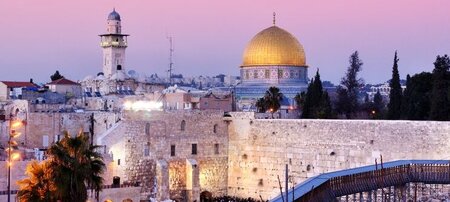 Dome of the Rock and Western Wall in Jerusalem