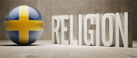 a ball with the swedish flag and the word religion
