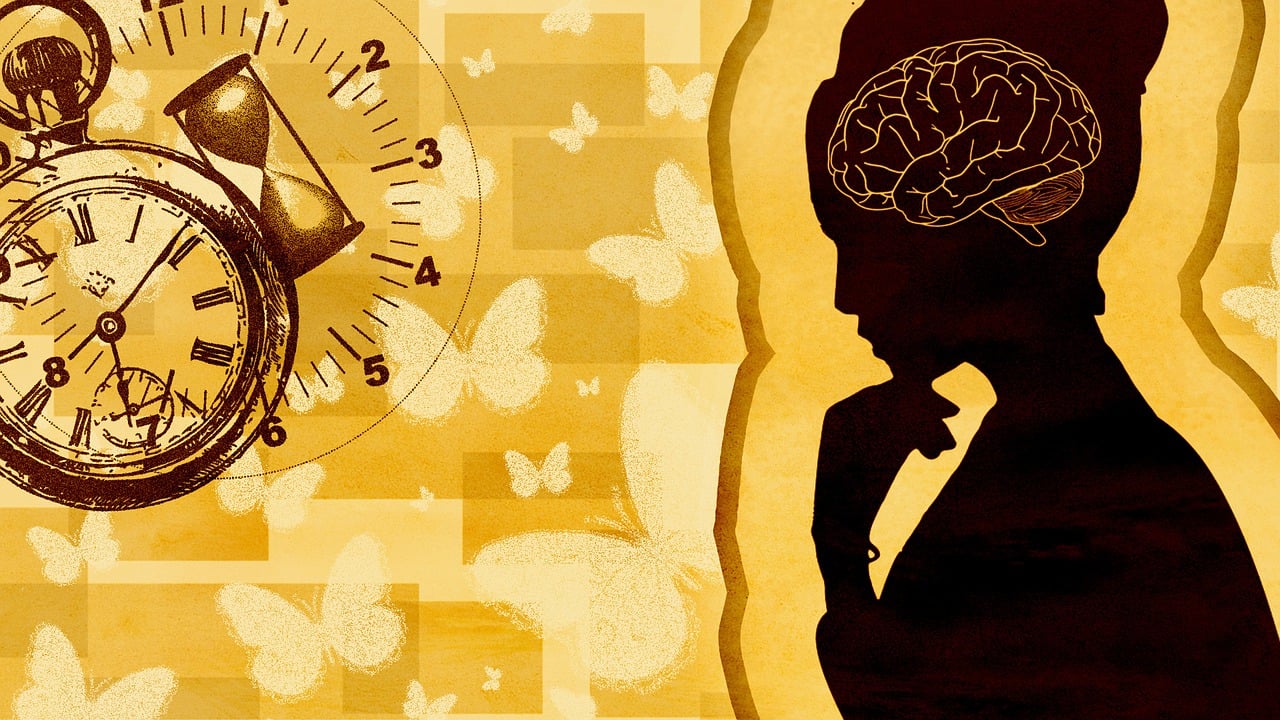 Person reflekterar över tiden. Illustration: Chen, Pixabay.